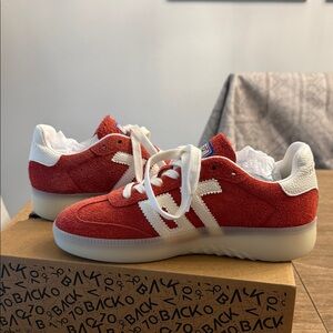 Red and White Women's Sneakers